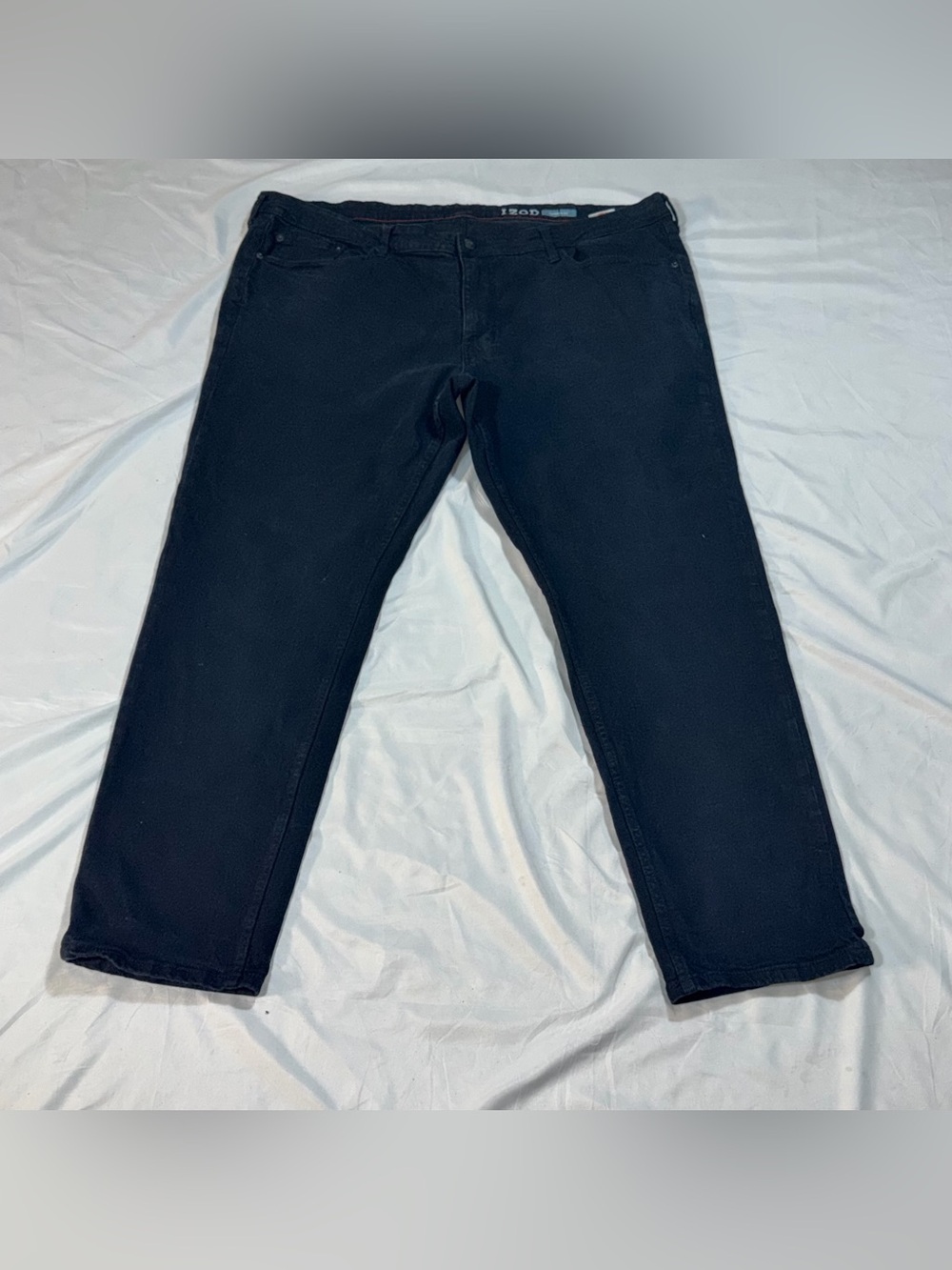 IZOD Black Tapered Fit Stretch Jeans Men’s 46x32 Big & Tall. Y11